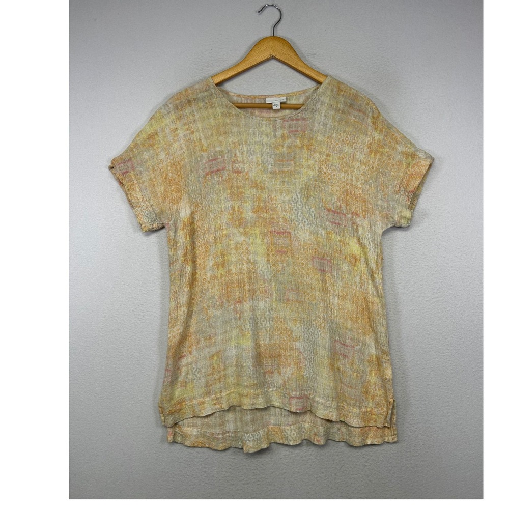 Light Yellow Short-Sleeve Textured Women’s Blouse